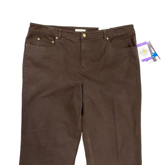 Shape Control Jeans Brown 18 Stretch Straight NWT Jones New York Normcore Casual - Picture 3 of 13